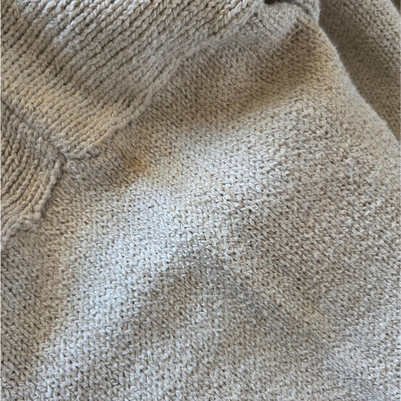 Vintage 90s Cottagecore Sweater Size M Floral Cotton Linen Blend Tan Coquette - Picture 6 of 7